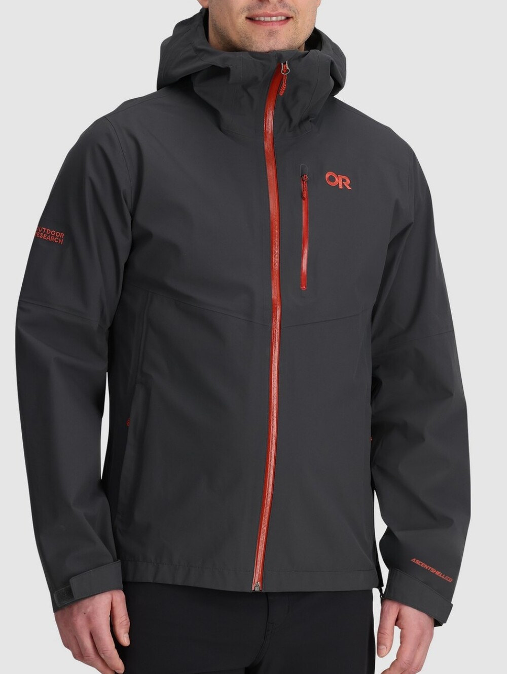 Outdoor Research Foray 3L Waterproof Hooded Rain Jacket In Colour Storm